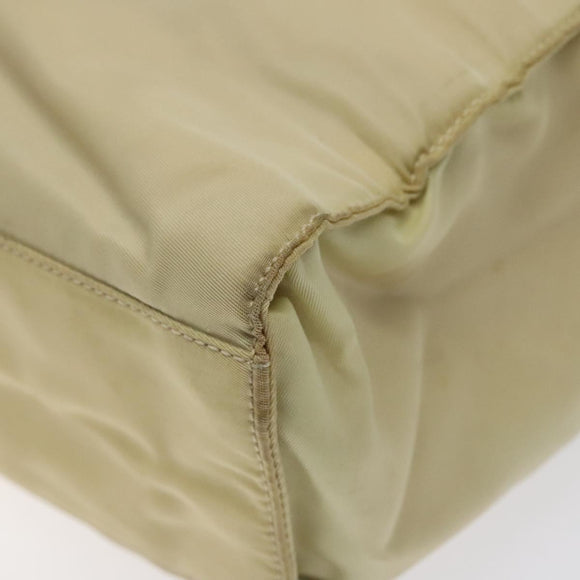 PRADA Tote Bag Nylon Beige Auth bs24173