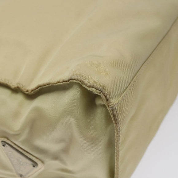 PRADA Tote Bag Nylon Beige Auth bs24173