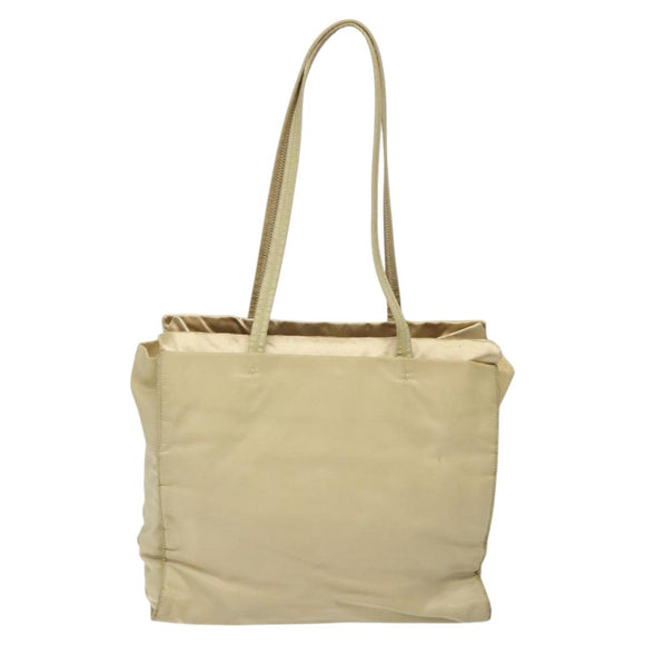 PRADA Tote Bag Nylon Beige Auth bs24173