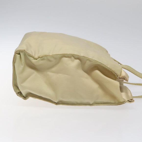 PRADA Tote Bag Nylon Beige Auth bs24173