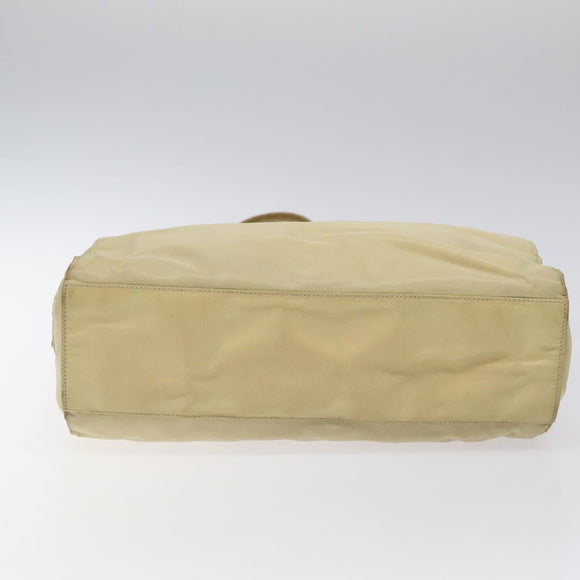 PRADA Tote Bag Nylon Beige Auth bs24173