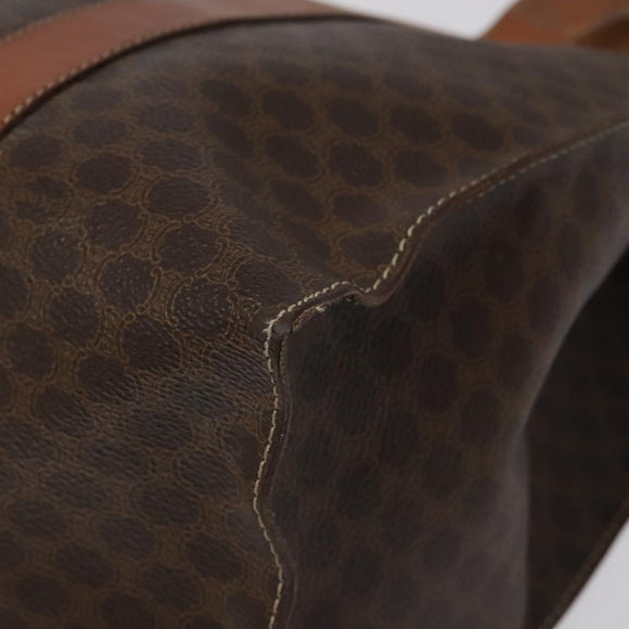 CELINE Macadam Canvas Tote Bag PVC Leather Brown Gold Auth bs24200