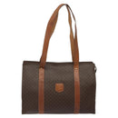 CELINE Macadam Canvas Tote Bag PVC Leather Brown Gold Auth bs24200-13