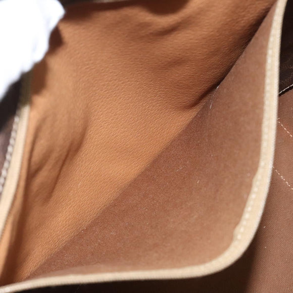 CELINE Macadam Canvas Tote Bag PVC Leather Brown Gold Auth bs24200