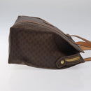 CELINE Macadam Canvas Tote Bag PVC Leather Brown Gold Auth bs24200-3
