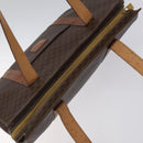 CELINE Macadam Canvas Tote Bag PVC Leather Brown Gold Auth bs24200-6