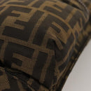 FENDI Zucca Canvas Shoulder Bag Black Brown Silver Auth bs24205-15