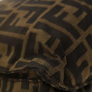 FENDI Zucca Canvas Shoulder Bag Black Brown Silver Auth bs24205-17