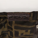 FENDI Zucca Canvas Shoulder Bag Black Brown Silver Auth bs24205-9