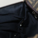 FENDI Zucca Canvas Shoulder Bag Black Brown Silver Auth bs24205-20