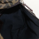 FENDI Zucca Canvas Shoulder Bag Black Brown Silver Auth bs24205-21