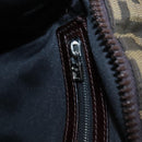 FENDI Zucca Canvas Shoulder Bag Black Brown Silver Auth bs24205-22