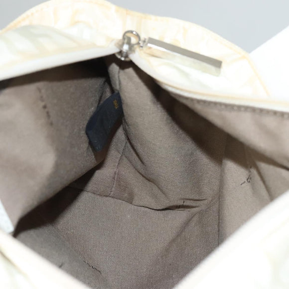 FENDI Hand Bag Nylon White Silver Auth bs24206