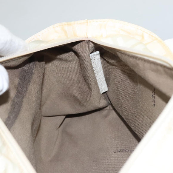 FENDI Hand Bag Nylon White Silver Auth bs24206