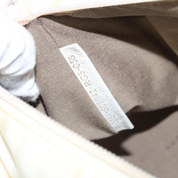 FENDI Hand Bag Nylon White Silver Auth bs24206