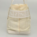 FENDI Hand Bag Nylon White Silver Auth bs24206-3