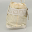 FENDI Hand Bag Nylon White Silver Auth bs24206-5