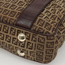 FENDI Zucchino Canvas Tote Bag Beige Gold Auth bs24207-14