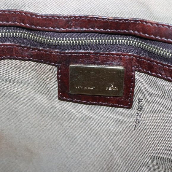 FENDI Zucchino Canvas Tote Bag Beige Gold Auth bs24207