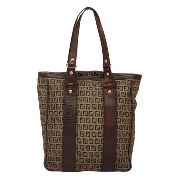 FENDI Zucchino Canvas Tote Bag Beige Gold Auth bs24207 - 0