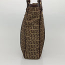 FENDI Zucchino Canvas Tote Bag Beige Gold Auth bs24207-3