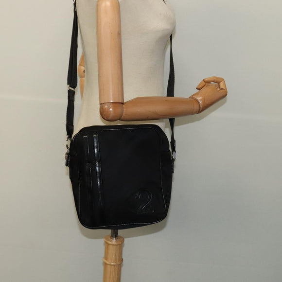 Christian Dior Shoulder Bag Nylon Black Auth bs24209
