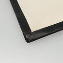 CELINE Clutch Bag Canvas White Black Auth bs24215-11