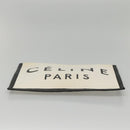 CELINE Clutch Bag Canvas White Black Auth bs24215-7