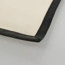 CELINE Clutch Bag Canvas White Black Auth bs24215-8