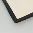 CELINE Clutch Bag Canvas White Black Auth bs24215-9