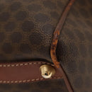 CELINE Macadam Canvas Boston Bag PVC Leather Brown Gold Auth bs24216-15