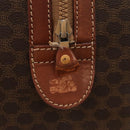 CELINE Macadam Canvas Boston Bag PVC Leather Brown Gold Auth bs24216-10