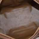 CELINE Macadam Canvas Boston Bag PVC Leather Brown Gold Auth bs24216-11