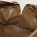 CELINE Macadam Canvas Boston Bag PVC Leather Brown Gold Auth bs24216-19