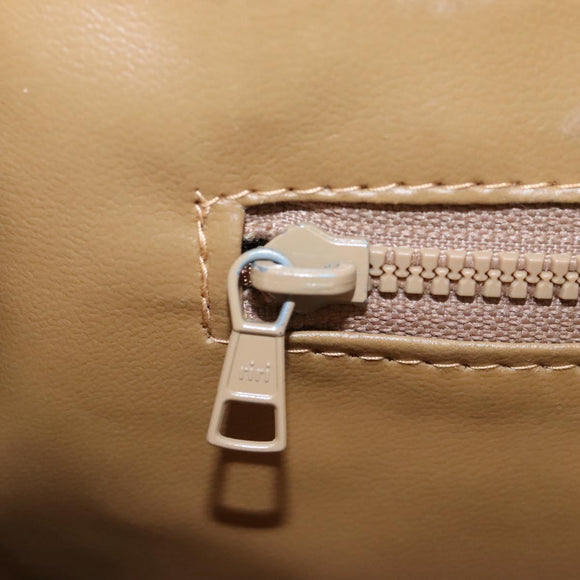 CELINE Macadam Canvas Boston Bag PVC Leather Brown Gold Auth bs24216