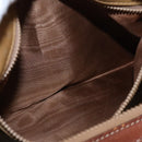 CELINE Macadam Canvas Boston Bag PVC Leather Brown Gold Auth bs24216-21