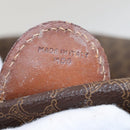 CELINE Macadam Canvas Boston Bag PVC Leather Brown Gold Auth bs24216-12