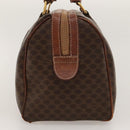 CELINE Macadam Canvas Boston Bag PVC Leather Brown Gold Auth bs24216-3