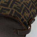 FENDI Zucca Canvas Hand Bag Black Brown Silver Auth bs24219-9