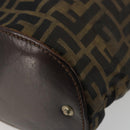 FENDI Zucca Canvas Hand Bag Black Brown Silver Auth bs24219-15