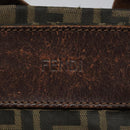 FENDI Zucca Canvas Hand Bag Black Brown Silver Auth bs24219-10