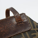 FENDI Zucca Canvas Hand Bag Black Brown Silver Auth bs24219-17