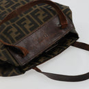 FENDI Zucca Canvas Hand Bag Black Brown Silver Auth bs24219-6