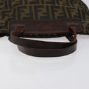 FENDI Zucca Canvas Hand Bag Black Brown Silver Auth bs24219-7