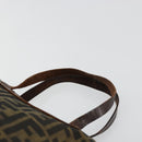FENDI Zucca Canvas Hand Bag Black Brown Silver Auth bs24219-8