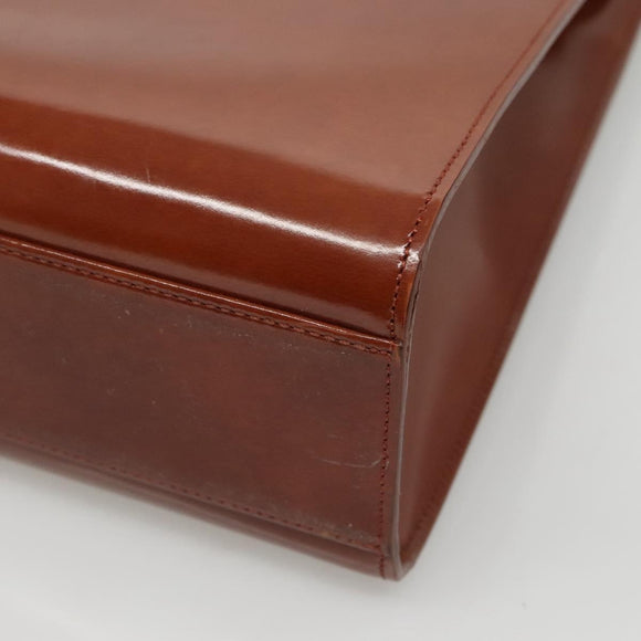 CARTIER Shoulder Bag Patent leather Brown Auth bs24220