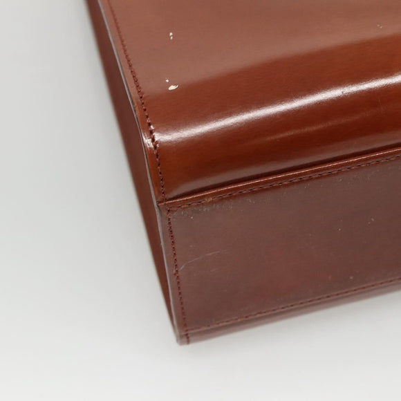 CARTIER Shoulder Bag Patent leather Brown Auth bs24220