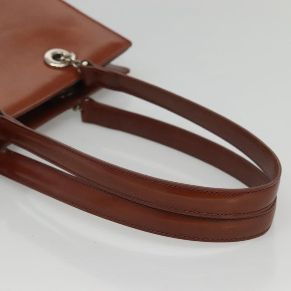 CARTIER Shoulder Bag Patent leather Brown Auth bs24220