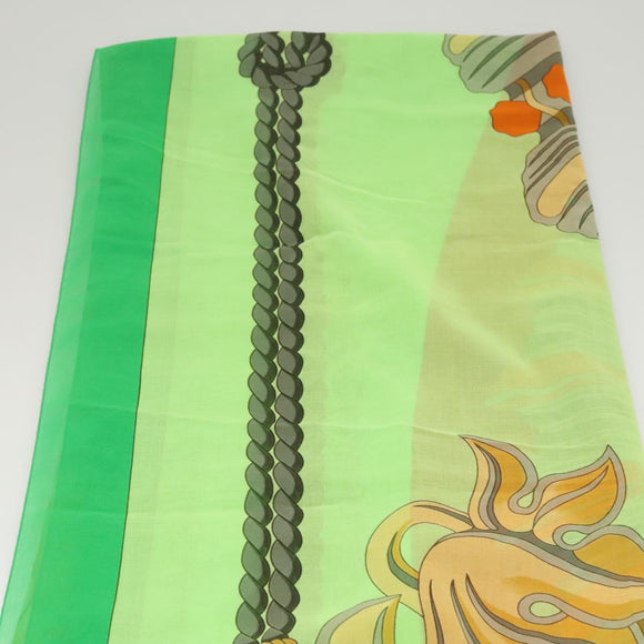 HERMES Large Format Scarf Silk Green Auth bs24222