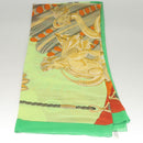 HERMES Large Format Scarf Silk Green Auth bs24222-5